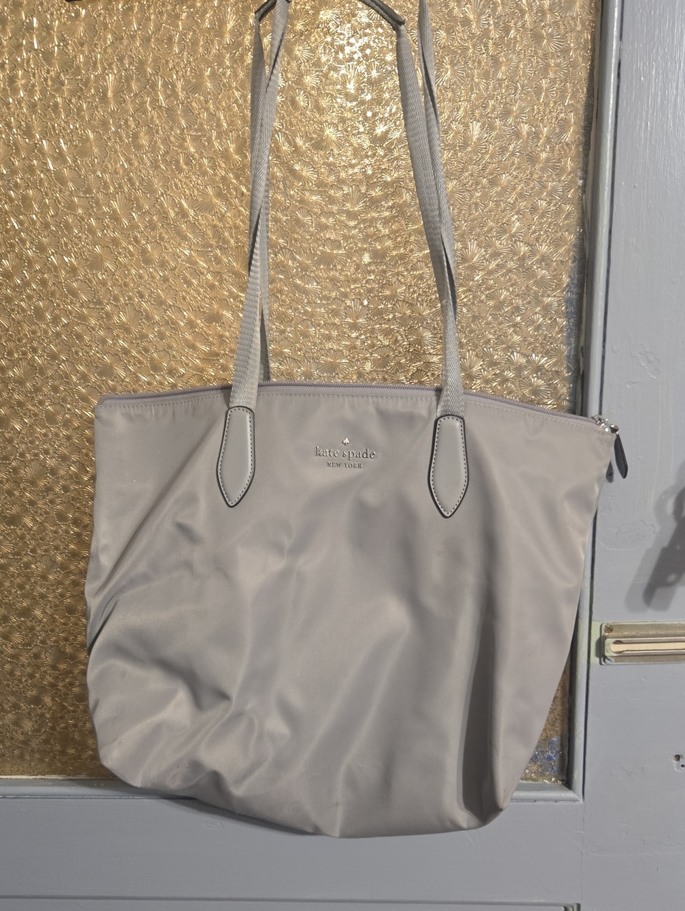 kate spade Light Gray Nylon Tote with Shoulder Straps